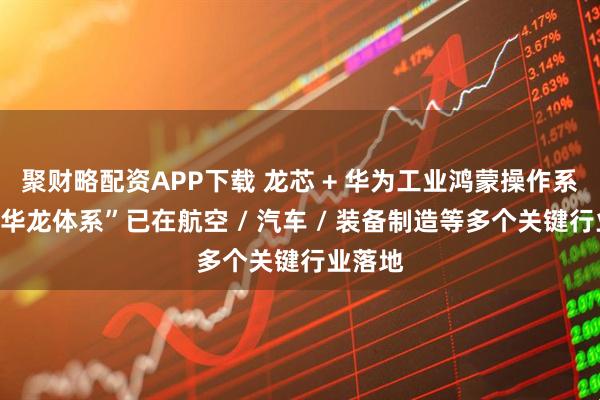 聚财略配资APP下载 龙芯 + 华为工业鸿蒙操作系统:“华龙体系”已在航空 / 汽车 / 装备制造等多个关键行业落地
