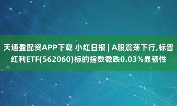 天通盈配资APP下载 小红日报 | A股震荡下行,标普红利ETF(562060)标的指数微跌0.03%显韧性
