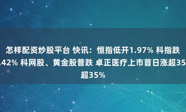 怎样配资炒股平台 快讯:恒指低开1.97% 科指跌2.42% 科网股、黄金股普跌 卓正医疗上市首日涨超35%