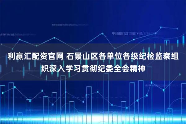 利赢汇配资官网 石景山区各单位各级纪检监察组织深入学习贯彻纪委全会精神